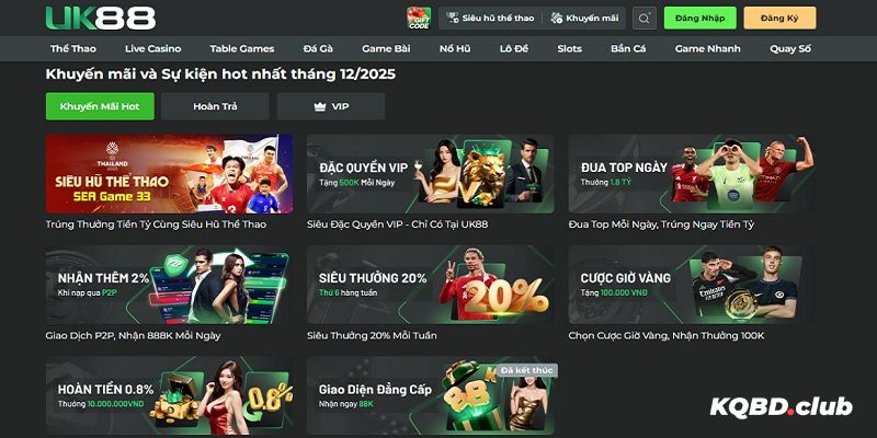 Không thể bỏ lỡ những chương trình ưu đãi đặc sắc tại UK88 Không thể bỏ lỡ những chương trình ưu đãi đặc sắc tại UK88